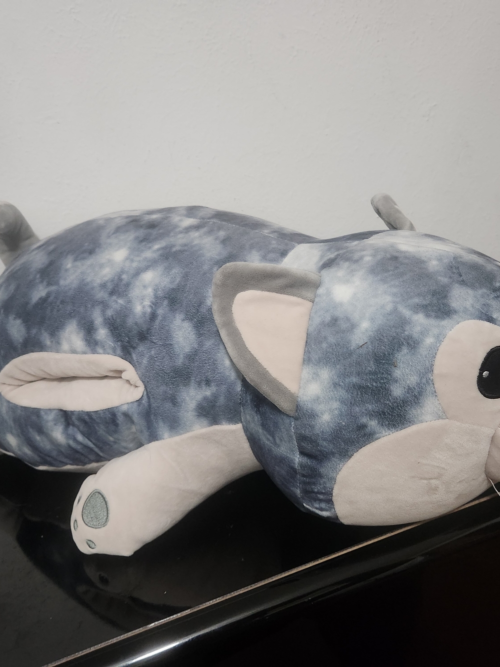Hug A Pet Plush Husky Stuffed Animal Pillow - Blue Tie-Dye and Cream